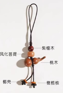 Multi‑Wood Gourd Lucky Pendant