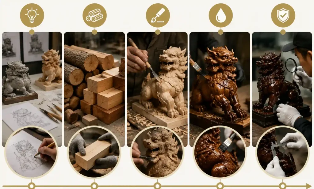 OEM production process documentation showing different manufacturing stages from prototype to finished product